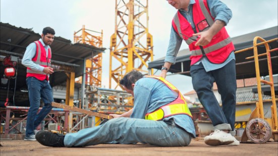 Construction worker injured in a crane